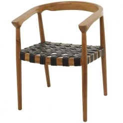 Brown Teak Wood Contemporary Chair by Litton Lane