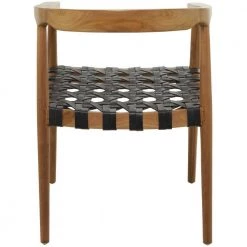 Brown Teak Wood Contemporary Chair by Litton Lane -Outlet Litton Lane Store brown litton lane dining chairs 042787 66 1000
