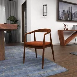 Brown Teak Wood Contemporary Dining Chair by Litton Lane -Outlet Litton Lane Store brown litton lane dining chairs 64776 1f 1000