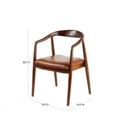 Brown Teak Wood Contemporary Dining Chair by Litton Lane -Outlet Litton Lane Store brown litton lane dining chairs 64776 40 1000
