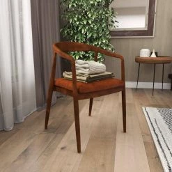 Brown Teak Wood Contemporary Dining Chair by Litton Lane -Outlet Litton Lane Store brown litton lane dining chairs 64776 4f 1000