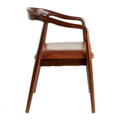 Brown Teak Wood Contemporary Dining Chair by Litton Lane -Outlet Litton Lane Store brown litton lane dining chairs 64776 77 1000