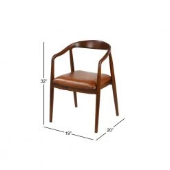 Brown Teak Wood Contemporary Dining Chair by Litton Lane -Outlet Litton Lane Store brown litton lane dining chairs 64776 c3 1000