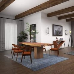 Brown Teak Wood Contemporary Dining Chair by Litton Lane -Outlet Litton Lane Store brown litton lane dining chairs 64776 fa 1000