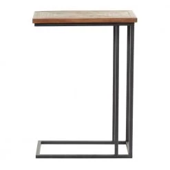 11 in. Black Rectangle Wood C-Shaped End Table with Brown Top by Litton Lane 14 11 in. Black Rectangle Wood C-Shaped End Table with Brown Top by Litton Lane -Outlet Litton Lane Store brown litton lane end side tables 041635 c3 1000