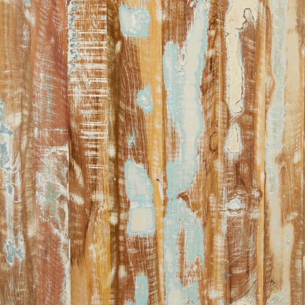 24 in. Brown Round Wood Handmade Distressed End Table with Black Metal Hairpin Legs by Litton Lane 8 24 in. Brown Round Wood Handmade Distressed End Table with Black Metal Hairpin Legs by Litton Lane - Image 6