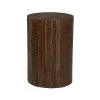 12 in. Brown Cylinder Teak Wood Intricately Carved End Table by Litton Lane -Outlet Litton Lane Store brown litton lane end side tables 42062 64 1000