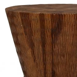 13 in. Brown Geometric Teak Wood Intricately Carved End Table by Litton Lane -Outlet Litton Lane Store brown litton lane end side tables 42063 44 1000