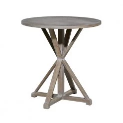 29 in. Brown Round Wood End Table by Litton Lane
