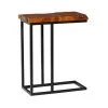 21 in. Brown Rectangle Wood Live Edge Top End Table with Black Metal Base by Litton Lane
