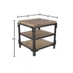 26 in. Brown Square Wood 2 Shelf End Table by Litton Lane -Outlet Litton Lane Store brown litton lane end side tables 85998 40 1000