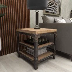 26 in. Brown Square Wood 2 Shelf End Table by Litton Lane -Outlet Litton Lane Store brown litton lane end side tables 85998 44 1000