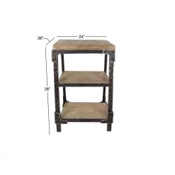 26 in. Brown Square Wood 2 Shelf End Table by Litton Lane -Outlet Litton Lane Store brown litton lane end side tables 85998 c3 1000
