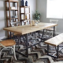 30 in. Brown Wood Industrial Dining Table by Litton Lane -Outlet Litton Lane Store brown litton lane kitchen dining tables 042741 31 1000