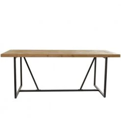 30 in. Brown Wood Industrial Dining Table by Litton Lane -Outlet Litton Lane Store brown litton lane kitchen dining tables 042741 66 1000