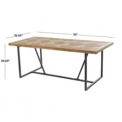 30 in. Brown Wood Industrial Dining Table by Litton Lane -Outlet Litton Lane Store brown litton lane kitchen dining tables 042741 76 1000