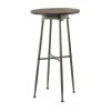 24 in. Gray Round Wood Bar Height End Table with Brown Top by Litton Lane -Outlet Litton Lane Store brown litton lane kitchen dining tables 042746 64 1000
