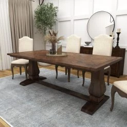 84 in. Brown Rectangle Wood Rustic Dining Table by Litton Lane -Outlet Litton Lane Store brown litton lane kitchen dining tables 62943 1f 1000