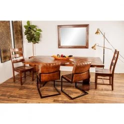84 in. Brown Rectangle Wood Rustic Dining Table by Litton Lane -Outlet Litton Lane Store brown litton lane kitchen dining tables 62943 31 1000
