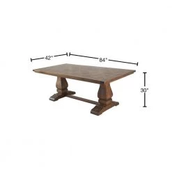 84 in. Brown Rectangle Wood Rustic Dining Table by Litton Lane -Outlet Litton Lane Store brown litton lane kitchen dining tables 62943 40 1000