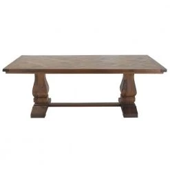 84 in. Brown Rectangle Wood Rustic Dining Table by Litton Lane