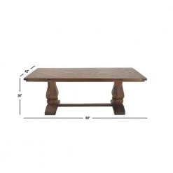84 in. Brown Rectangle Wood Rustic Dining Table by Litton Lane -Outlet Litton Lane Store brown litton lane kitchen dining tables 62943 c3 1000