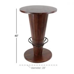 28 in. Brown Other Wood Rustic Dining Table by Litton Lane -Outlet Litton Lane Store brown litton lane kitchen dining tables 62946 76 1000