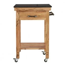 35 in. Brown Wood Coastal Style Kitchen Cart by Litton Lane -Outlet Litton Lane Store brown litton lane kitchen prep tables 22812 77 1000