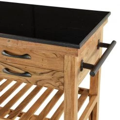 36 in. Brown Wood Coastal Style Kitchen Cart by Litton Lane -Outlet Litton Lane Store brown litton lane kitchen prep tables 22813 1f 1000