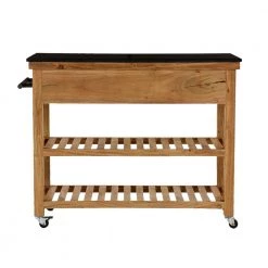 36 in. Brown Wood Coastal Style Kitchen Cart by Litton Lane -Outlet Litton Lane Store brown litton lane kitchen prep tables 22813 66 1000