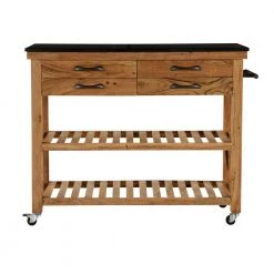36 in. Brown Wood Coastal Style Kitchen Cart by Litton Lane -Outlet Litton Lane Store brown litton lane kitchen prep tables 22813 c3 1000