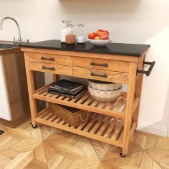 36 in. Brown Wood Coastal Style Kitchen Cart by Litton Lane -Outlet Litton Lane Store brown litton lane kitchen prep tables 22813 fa 1000