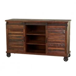 Brown Wood Rustic Buffet 3 Drawers by Litton Lane