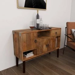 Brown Wood Modern Buffet with 1-Drawers by Litton Lane -Outlet Litton Lane Store brown litton lane sideboards buffet tables 28772 1d 1000