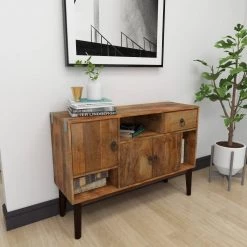 Brown Wood Modern Buffet with 1-Drawers by Litton Lane -Outlet Litton Lane Store brown litton lane sideboards buffet tables 28772 4f 1000