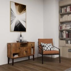 Brown Wood Modern Buffet with 1-Drawers by Litton Lane -Outlet Litton Lane Store brown litton lane sideboards buffet tables 28772 76 1000