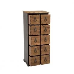 8-Drawer Brown Tall Cupboard Style Chest with Bolted Ring Handles (44 X 19 X 12) by Litton Lane -Outlet Litton Lane Store brown litton lane sideboards buffet tables 53198 77 1000