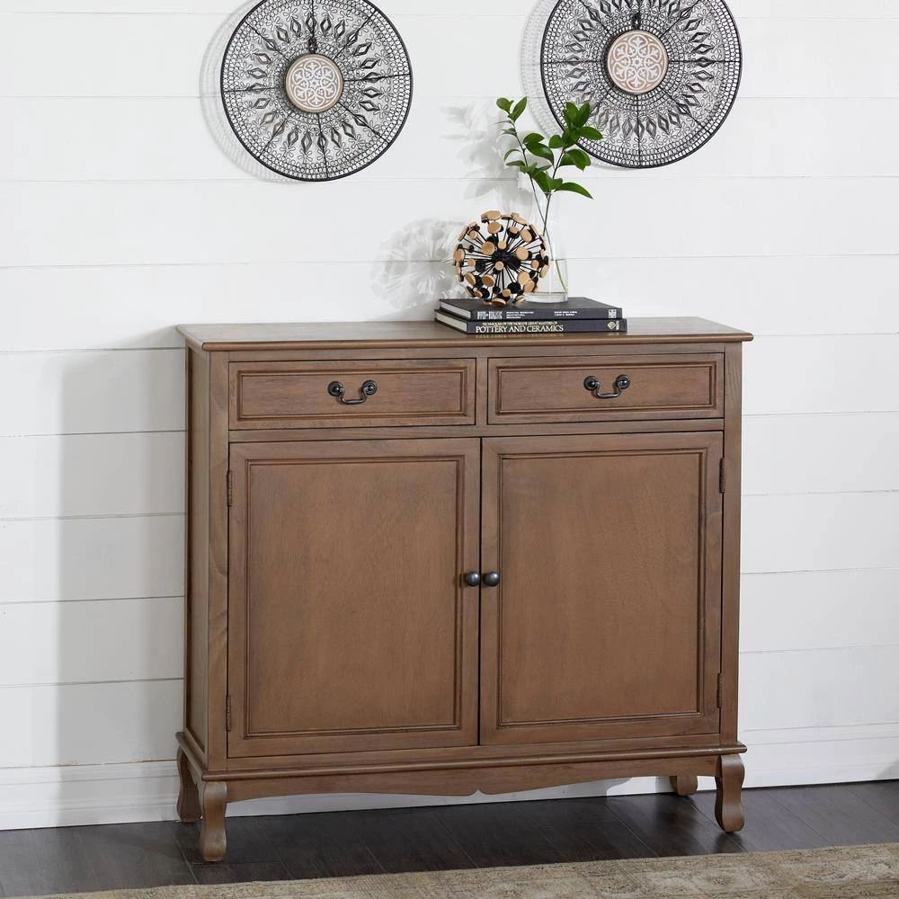 Brown Wood Traditional Buffet with 2-Drawers by Litton Lane 10 Brown Wood Traditional Buffet with 2-Drawers by Litton Lane - Image 8