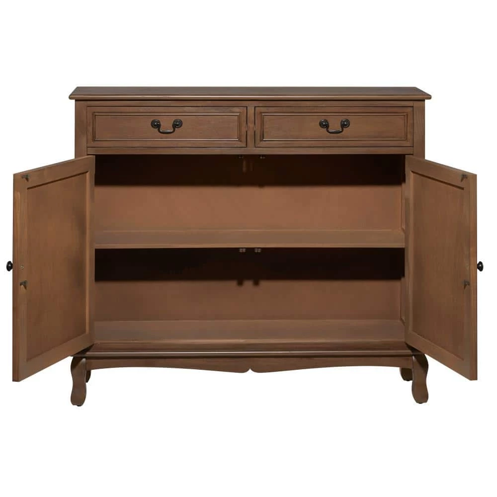 Brown Wood Traditional Buffet with 2-Drawers by Litton Lane 6 Brown Wood Traditional Buffet with 2-Drawers by Litton Lane - Image 4