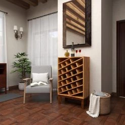 30 Bottle Brown Wood Wine Rack by Litton Lane 20 30 Bottle Brown Wood Wine Rack by Litton Lane -Outlet Litton Lane Store brown litton lane wine racks 28735 fa 1000