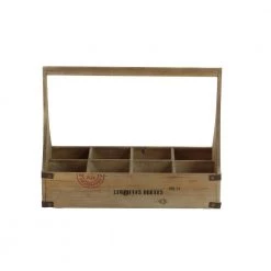 18 in. W x 14 in. H Exposed Oak Brown Rectangular 8-Bottle Wine Basket with Dowel Handle by Litton Lane -Outlet Litton Lane Store brown litton lane wine racks 55817 4f 1000