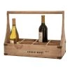 18 in. W x 14 in. H Exposed Oak Brown Rectangular 8-Bottle Wine Basket with Dowel Handle by Litton Lane