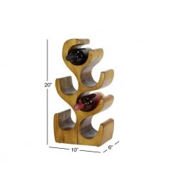 6-Bottle Brown Tree Shape Wine Rack by Litton Lane -Outlet Litton Lane Store brown litton lane wine racks 66073 c3 1000