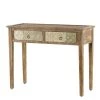 Rectangle Brown Metal 2 Drawer Writing Desk With Embellished Drawers by Litton Lane