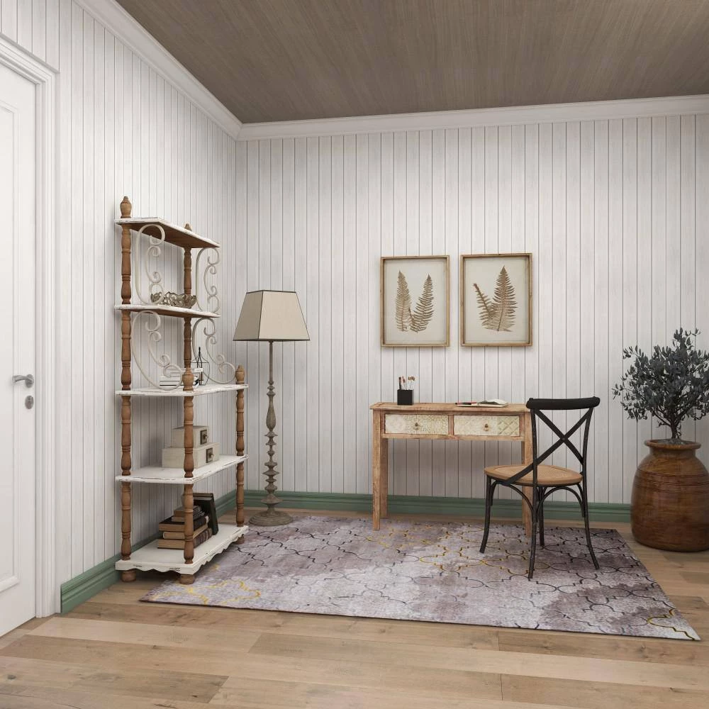 Rectangle Brown Metal 2 Drawer Writing Desk With Embellished Drawers by Litton Lane 9 Rectangle Brown Metal 2 Drawer Writing Desk With Embellished Drawers by Litton Lane - Image 7