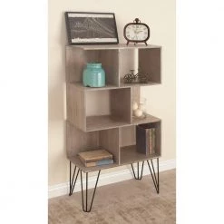 Brown Wood Cube Organizer by Litton Lane -Outlet Litton Lane Store brown tan litton lane bookcases bookshelves 65626 31 1000