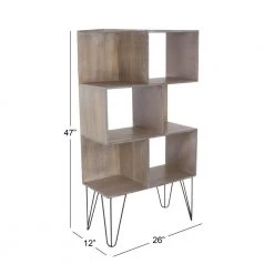 Brown Wood Cube Organizer by Litton Lane -Outlet Litton Lane Store brown tan litton lane bookcases bookshelves 65626 76 1000