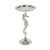 16 in. Silver Round Aluminum Sea Horse End Table by Litton Lane -Outlet Litton Lane Store chrome litton lane end side tables 20176 64 1000