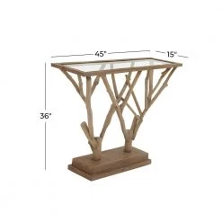 45 in. Brown Rectangle Wood Contemporary Console Table by Litton Lane -Outlet Litton Lane Store clear litton lane console tables 54332 76 1000