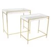 22 in. Gold Rectangle Wood Contemporary Console Table 2 Pieces by Litton Lane